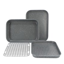 Oster Greystone 4 Piece Nonstick Carbon Steel Toaster Oven Bakeware Set ... - $51.96