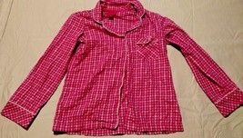 Victoria&#39;s Secret Pajama Shirt Pink Plaid Top Sz S Cotton Blend Small VS... - $18.95