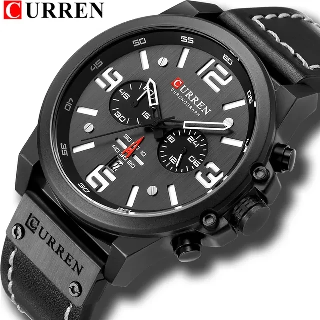 2024 CURREN Chronograph Wristwatch Top Brand LuxuryCasual Sport Watches for Me B - £26.03 GBP