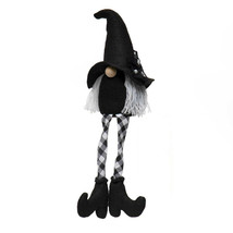 Witch Gnome F2181 Lace Pearl Hat White Hair Checkered Legs Boots 14&quot; L B... - £19.49 GBP