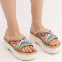 TEVA Indio Carabiner Slide Rope Festival Platform Sandals Tan NEW Size 8... - $133.65