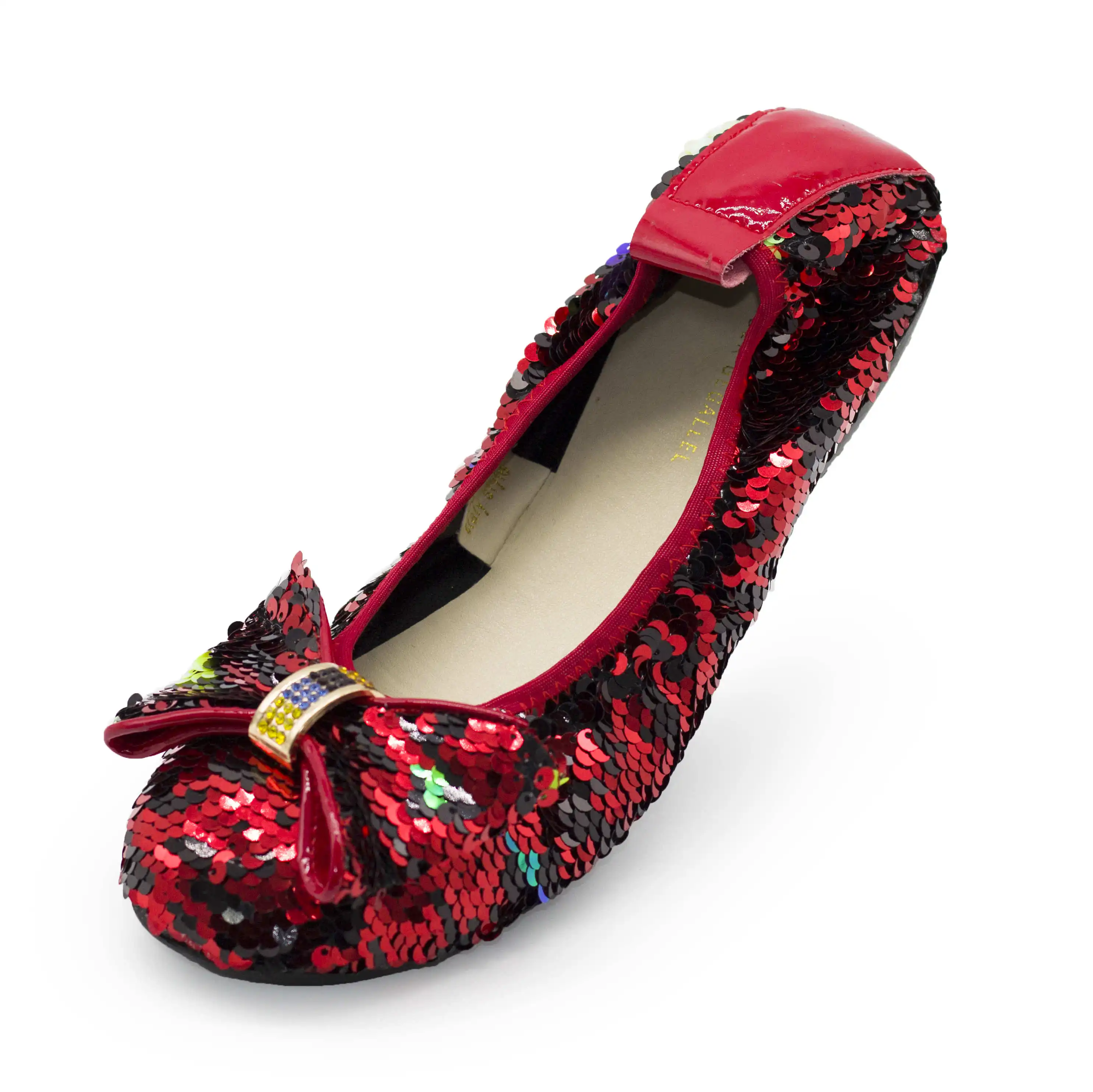 168-25 Sequined Bow  Banana Shoes Women Flats Slip on Loafers Round Toe Girls Pa - £195.68 GBP