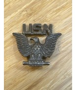 Vintage US Navy Enlisted Cap Badge Unites States Military Militaria KG JD - $24.75