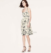 NWT Ann Taylor LOFT BUTTERFLY PRINT RACERBACK Cami Elegant Summer Dress ... - £47.95 GBP