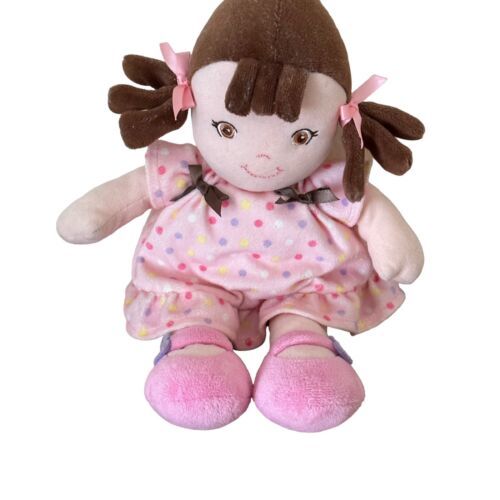 Garanimals Baby Doll Plush Rattle  Pink Polka Dot Dress - $12.74