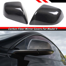 Brand New Real Carbon Fiber Car Side Mirror Cover Caps For 2020-2022 Tesla Model - £79.00 GBP