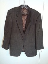 HART SHAFFNER MARX MEN&#39;S 100% WOOL LINED BROWN PLAID SPORT COAT-40R-GENT... - $13.09