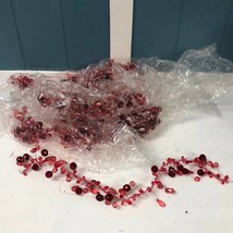 Lot of 7 x 17” red “crystal” plastic garland strands Christmas tree deco... - $55.44
