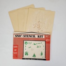 Vintage Snow Stencil Kit Christmas Window Decorations Santa Snowman Nati... - $10.99