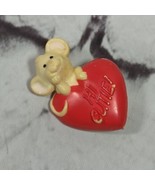 Hi Cutie Mouse on a Heart Vintage Hallmark Pin Brooch  - £11.60 GBP