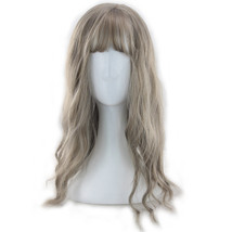 Cosplay Long Hair Heat Resistant Natural Wave with Bangs 18inches Flaxen Color - $13.00