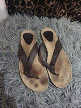 Women Scholl Leather Sandals - Grey- Size 8 - $19.80