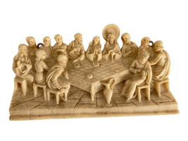 Vintage The Last Supper Figure Resin Jesus 12 Apostles Wall Relief Art W... - $24.00