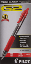 Pilot, G2 Premium Gel Roller Pens, Bold Point 1 Mm, Pack of 12, Red - £12.92 GBP