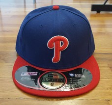 New Era 59Fifty Philadelphia Phillies Alternate Blue On Field Fitted Hat Cap 8 - £35.83 GBP