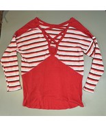 Hummingbird  Top Women’s L Red With Multicolor Stripes - $218.78 MXN