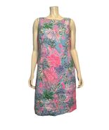 Lilly Pulitzer Blue, Pink, White, Green Floral Print Sleeveless Dress Si... - $85.49