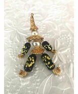 Adorable Vintage Pearl and Murano Glass Clown Brooch! - $29.75