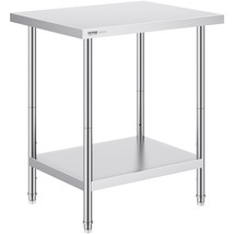 VEVOR Stainless Steel Prep Table, 24 x 30 x 34 Inch, Heavy Duty Metal Wo... - $127.70