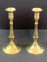 MINT! 2 Brass Metal Candle Stick Holders Italy 7 inch - £7.69 GBP