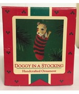 Hallmark Doggy In A Stocking Christmas Ornament 1985 Terrier Dog - $6.31 CAD