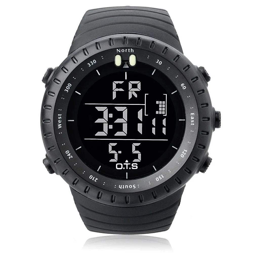 OTS Digital Watch Men   50M Waterproof Large Dial Clock LED Outdoor    - $71.83