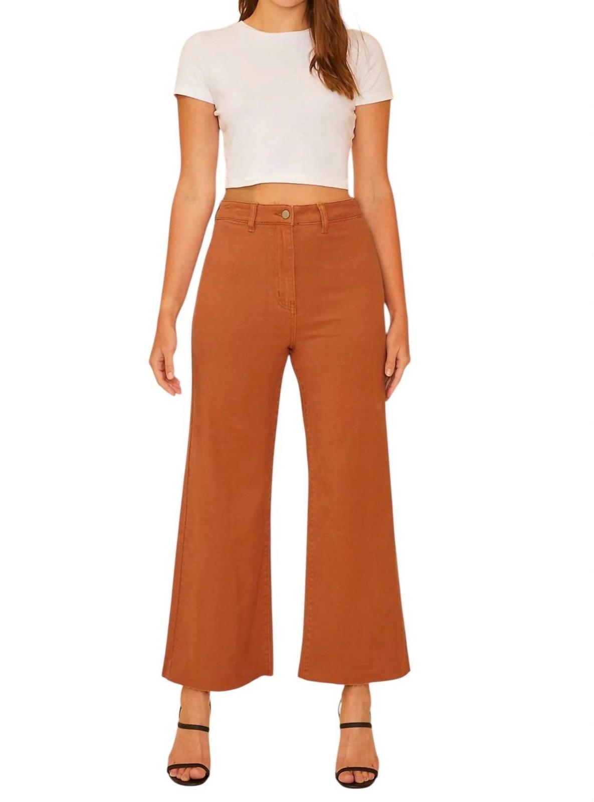 Anniewear Stretchy Cropped Jeans Rust - $41.00