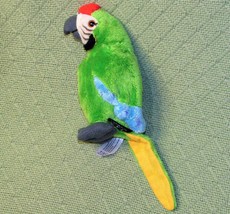 Fao Schwarz Realistic Parrot Plush 7&quot; Stuffed Animal Green Bird 2022 Self Stands - £7.46 GBP