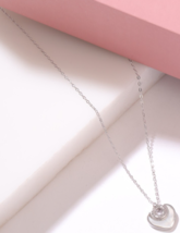 925 Sterling Silver MOP Shell Heart Love Pendant Necklace Jewelry For Wo... - $90.99 CAD