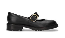 Chaussures véganes femme Mary Jane plates en Apple Skin noire à laniere boucle - £115.33 GBP