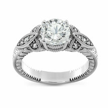 Round Cut 2.15Ct Simulated Diamond Engagement Ring 925 Sterling Silver in Size 5 - £106.30 GBP