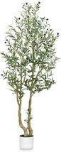 HZXGCP Olive Tree 5ft, Artificial Olive Tree with White Pot, 1152 Dense ... - $852.67 MXN
