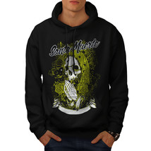 Wellcoda Santa Muerte Skull Mens Hoodie, Death Casual Hooded Sweatshirt - $32.27+