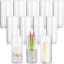 12 Pcs. Glass Hurricane Candle Holder 8&quot; for Centerpieces Wedding Dining Table - £69.86 GBP