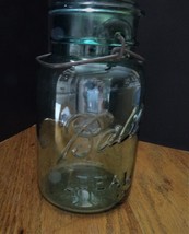 Vintage green Ball Ideal quart jar with bail but no glass lid. No. 10 - $4.90