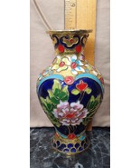 vintage Chinese cloisonné vase 5&quot; Tall Flowers - £20.04 GBP