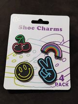 NEW Crocs Charms 4pk Rainbow Happy SmileFace Double CherryPeace Symbol 4... - $9.47