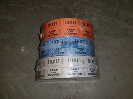 3 rolls Raffle Tickets Roll 50/50 Double Stub Split the Pot Carnival Fund Raiser - £19.92 GBP