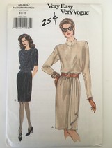 Vogue Sewing Pattern 9060 Misses Blouson Dress w/Straight Skirt Sz 6-10 Uncut - £3.13 GBP