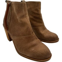 dolce vita women&#39;s zip-up 3 in heeled tan faux leather booties size 8.5 - $286.20 MXN