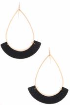 Faux/Furry Goldtone Metal Leopard Print Hoop Drop Earring Set (Brown) - £13.30 GBP