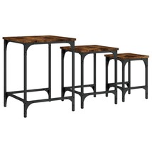 Industrial Wooden 3pcs Living Room Nesting Table Set Side End Sofa Coffee Tables - £51.10 GBP+