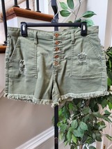 NOBO Women Solid GreenCotton &amp; Polyester Pull on High Rise Casual Shorts Size 15 - £18.09 GBP