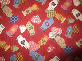 3030. Classic Cottons Hearts &amp; Gloves Craft Quilting Fabric - 43&quot; W - Bty - £3.19 GBP