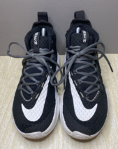 NIKE AIR Size 7 Black White Basketball Shoe Sneaker  Zoom ZM Rize BQ5468... - £18.28 GBP