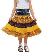 Tina Neumann Girl Floral Lace Denim Embellished A-Line Skirt (Size 7) NEW - $19.79