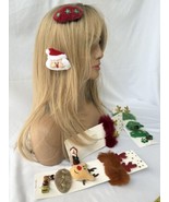 Wool hairpin, Fur hairpin, Set 3 Pcs, Christmas hairpin, Hair clip, Hair... - £14.38 GBP