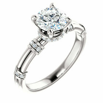 1ct Round Cut VVS1 Diamond Unique Solitaire Engagement Ring 14ct White Gold Over - £88.48 GBP