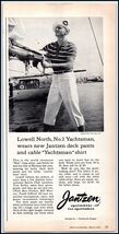 1950s Jantzen Sportswear PRINT AD Lowell North No. 1 Yachtsman &quot;Cable Sh... - $3.79