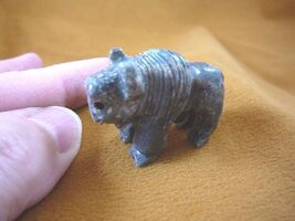 (Y-BUF-24) little Gray BUFFALO calf bison carving stone gemstone SOAPSTO... - $8.99